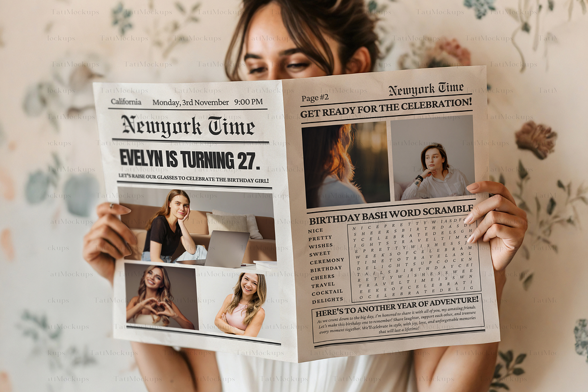 Newspaper Program Mockup, a Product Mockup by TatiMockup (Photo 3 of 4)