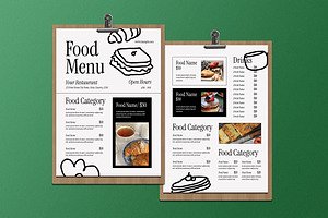 Modern Clean Food Menu, a Flyer Template by Aiyari Graphic