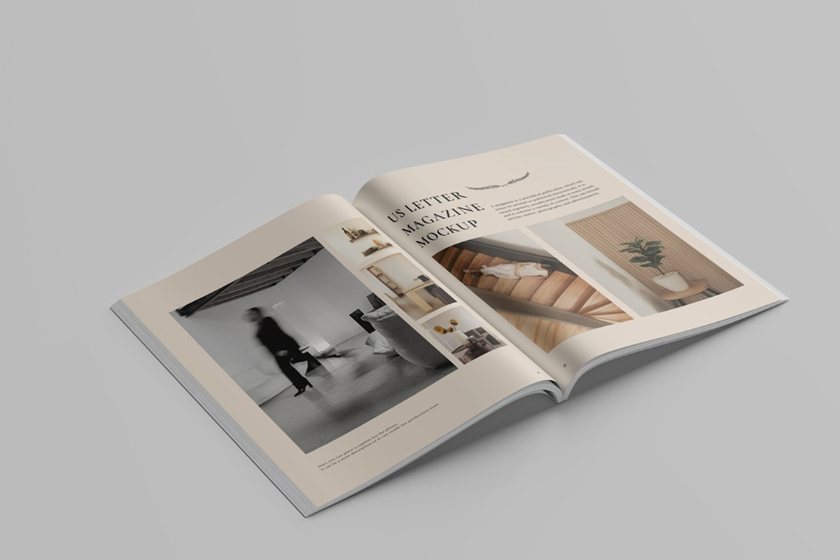 Us Letter Magazine Mockup, a Books & Magazine Mockup by Tokobeta (Photo 2 of 6)