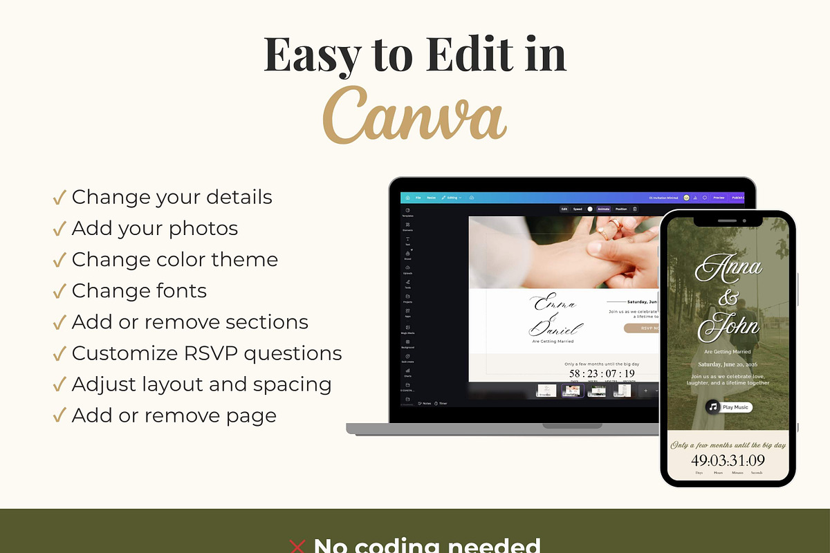 Olive Green Wedding Website, a Landing Page Template by Everyday Perfection (Photo 5 of 10)