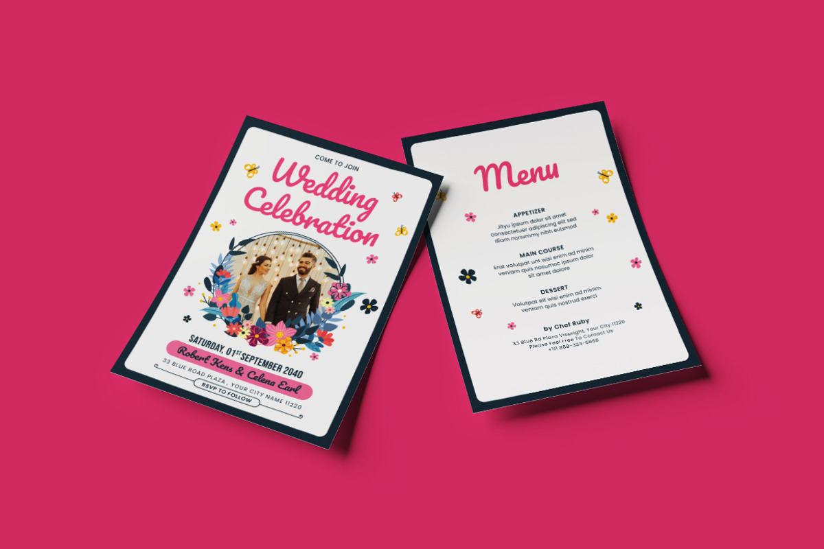 Refuge Wedding Invitation Template, an Invitation Template by iDoodle Studio (Photo 2 of 4)