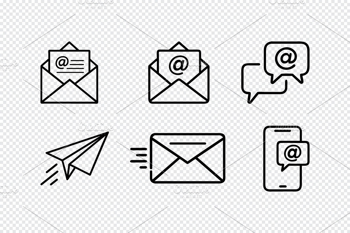 Email icons set communication, an Icon by Toufiqul