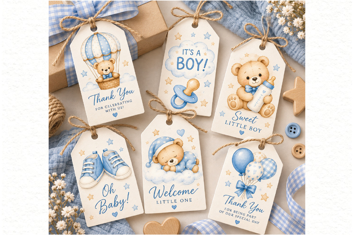 Baby Shower Boy Clipart, an Animal Illustration by Villa 11 Estudio (Photo 10 of 11)