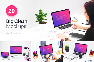 20 PSD Mockups Clean Office