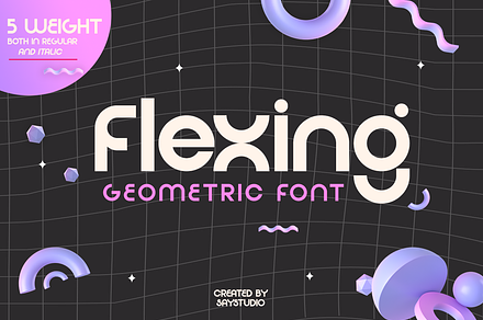 Flexing - Geometric Font, a Sans Serif Font by Say Studio