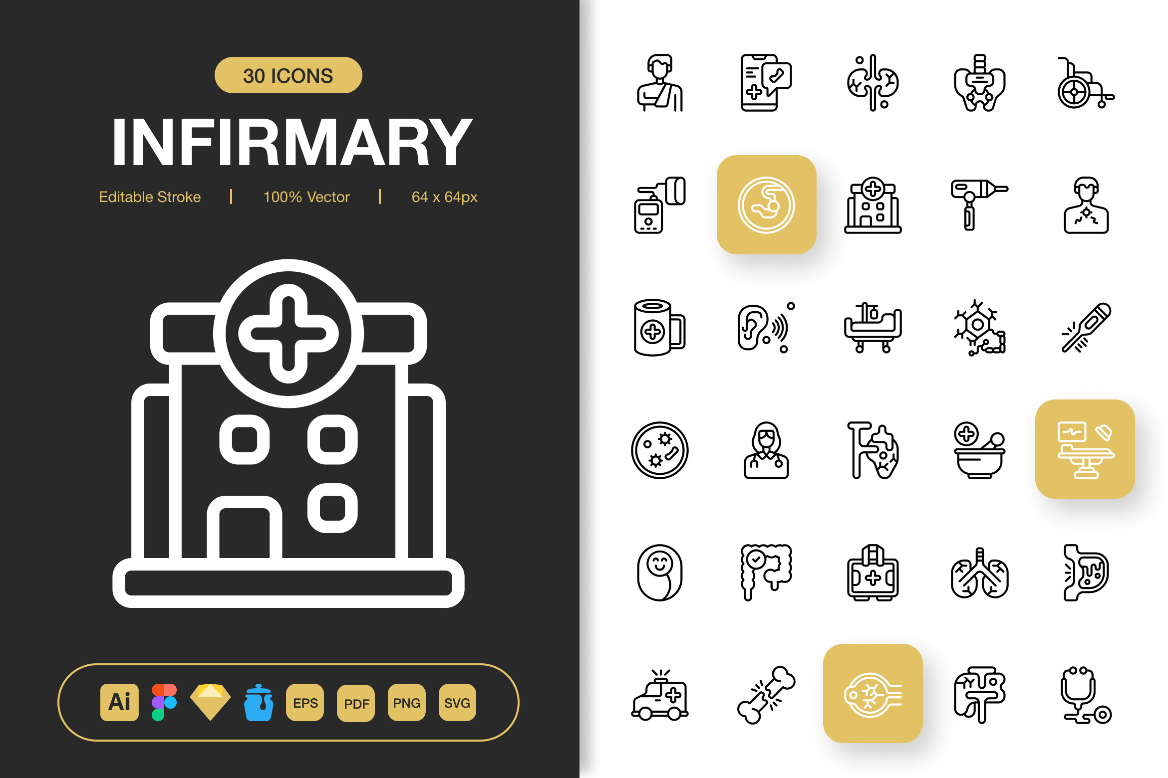 Infirmary Icons, an Outline Icon by Spacepixel Creative