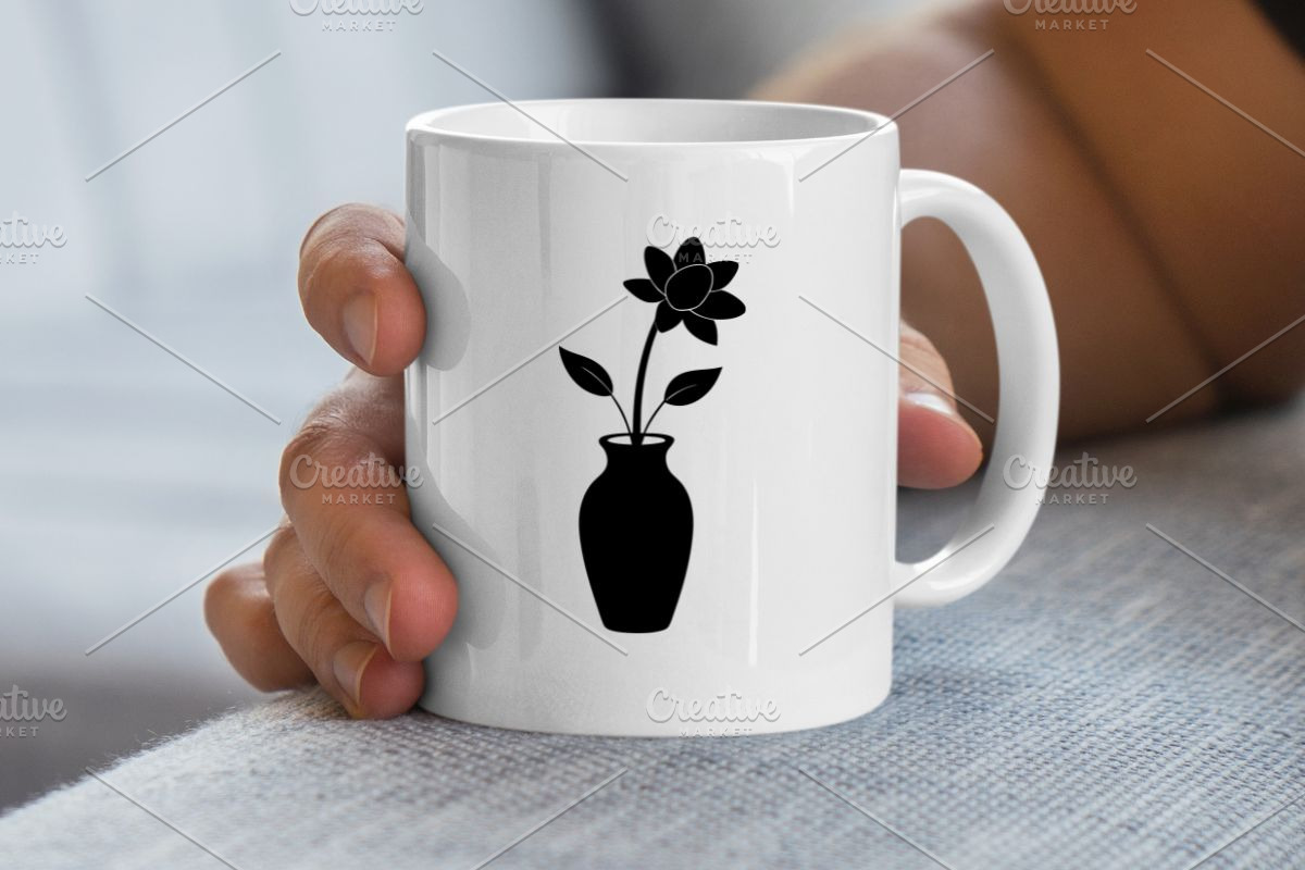 Flowers in Vase Silhouette SVG, an Object Illustration by newminddesign (Photo 5 of 10)