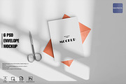 Envelope and Card Mockup 6 PSD files, a Merchandise Mockup by GraphicVil (Thumbnail 1 of 9)