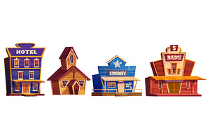 Wooden Buildings For Wild West Town