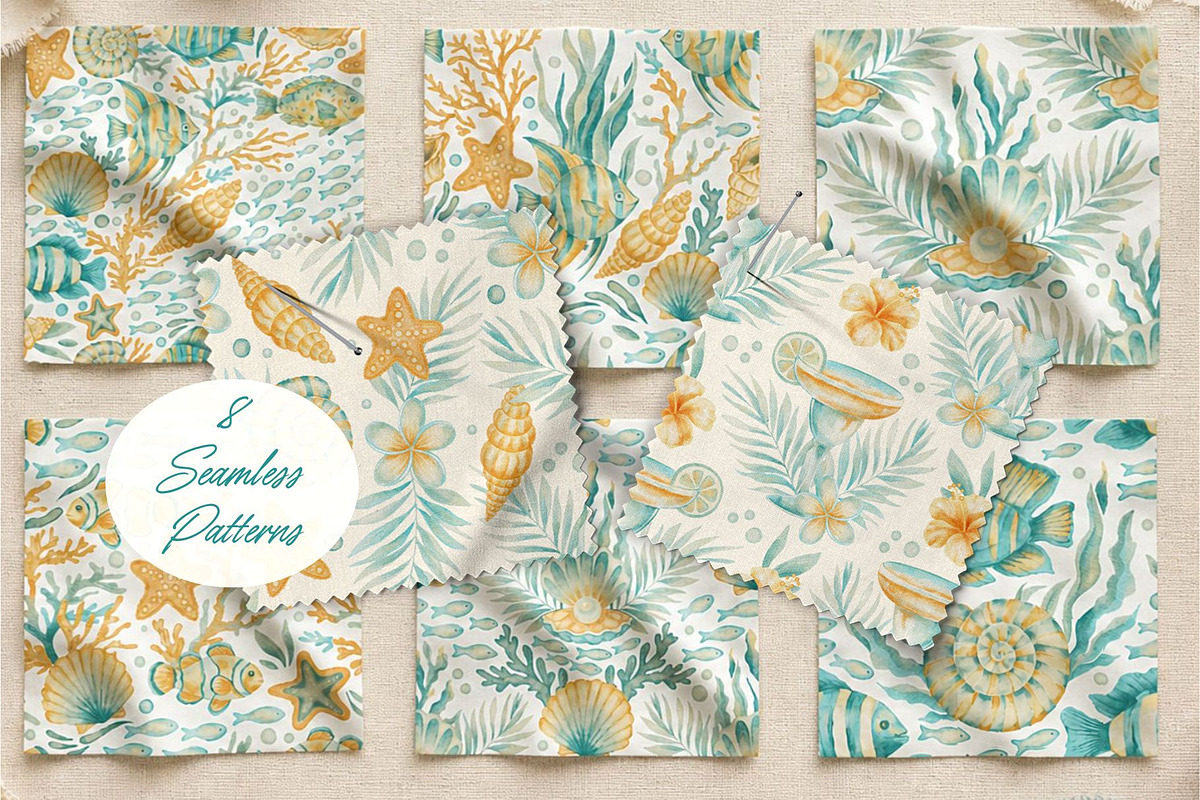 Nautical Watercolor Summer Bundle, a Seasonal Illustration by Red Ink (Photo 4 of 7)