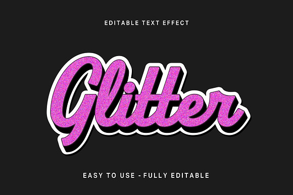 Glitter Script Sticker Text Effect preview 3