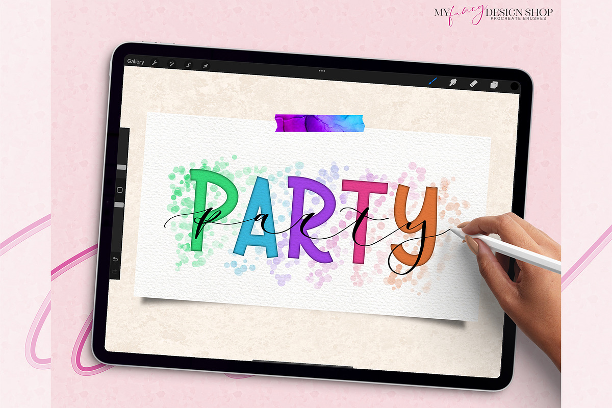 Procreate Block Lettering Brushes, a Brush Add-On by My Fancy Design Shop (Photo 7 of 10)