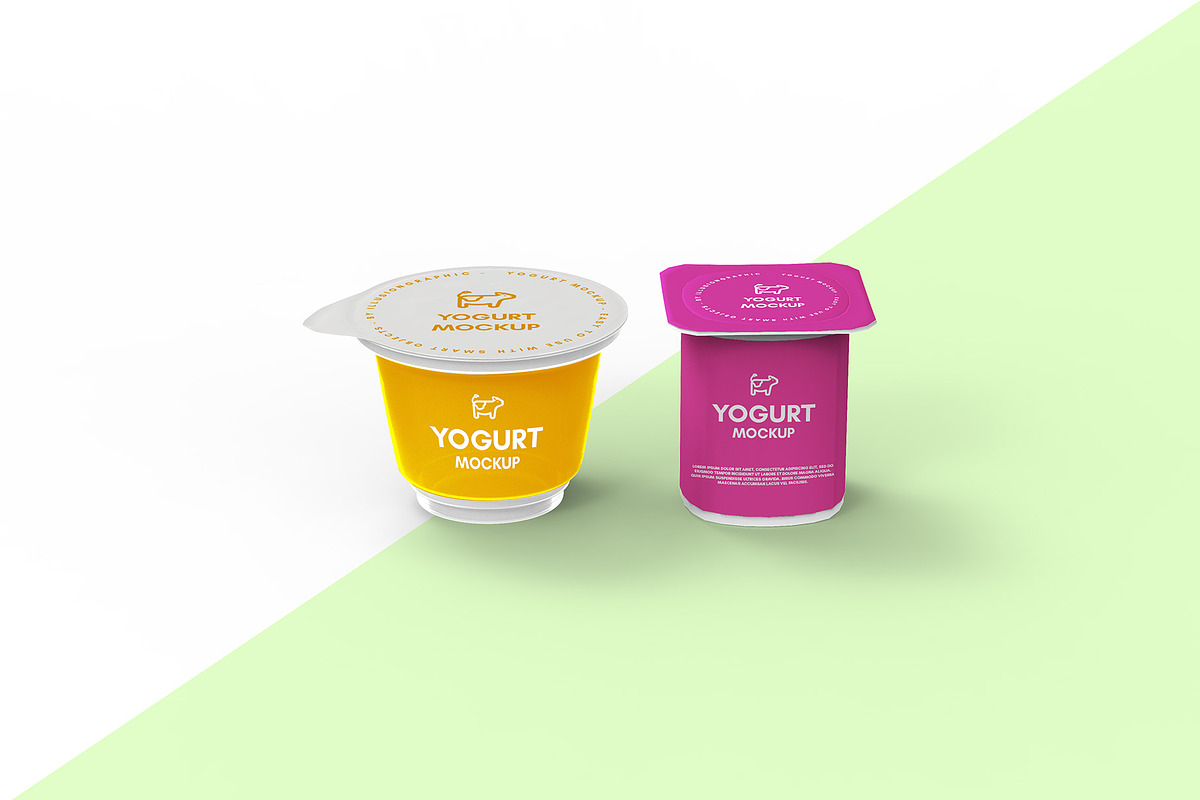Yogurt Mockups - 9 Views, a Packaging Mockup by Illusiongraphic (Photo 12 of 14)