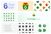 6 Styles Ecology Icon Pack, a Duotone Icon by hafizhhapis (Thumbnail 1 of 7)