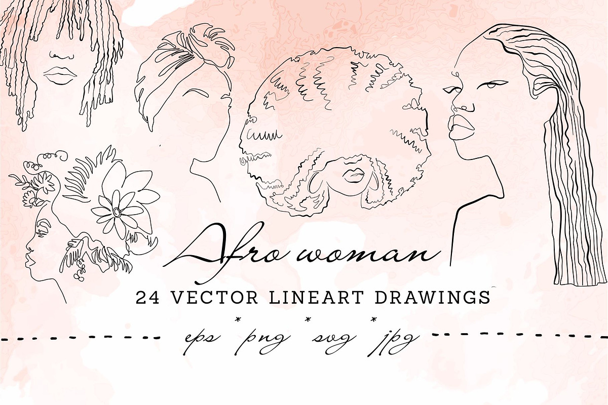 Afro Woman Lineart Hair and Beauty, a Person Illustration by esylvia (Photo 1 of 6)