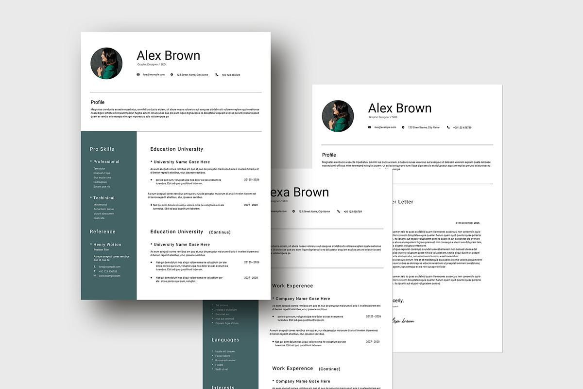 Creative Resume Template, a Resume Template by slidestock55 (Photo 3 of 6)