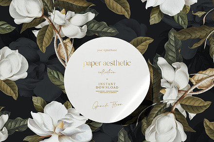 Magnolia Floral Paper Pack, a Pattern Graphic by paper aesthetic