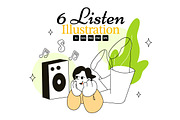 6 Listen Vector Illustration, a Person Illustration by denayunebgt (Thumbnail 1 of 3)