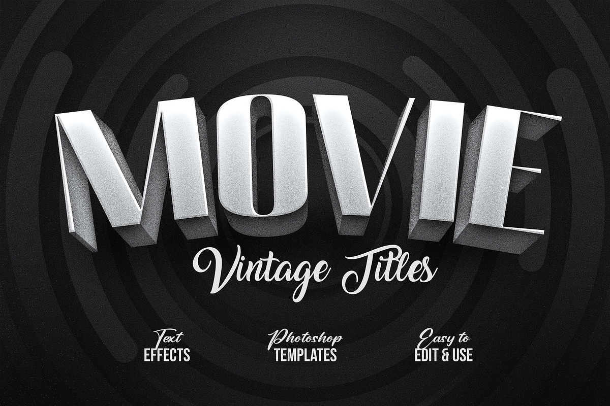 Vintage Movie Title Effects Bundle, a Design Template by Andrew Skoch Design (Photo 9 of 14)