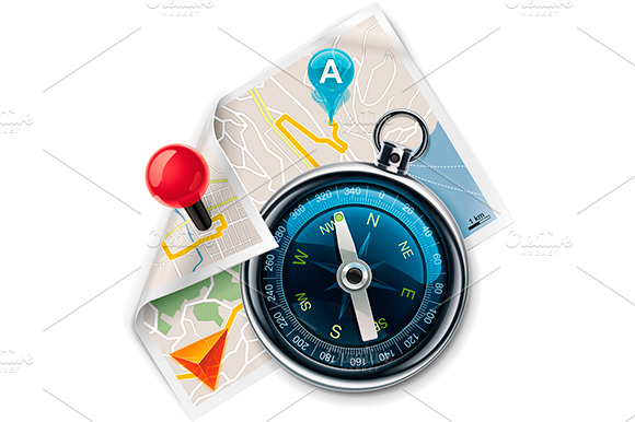 Vector Navigation Route Map Icon