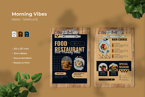 Morning Vibes - Restaurant Menu, a Print Template by VUNIRA