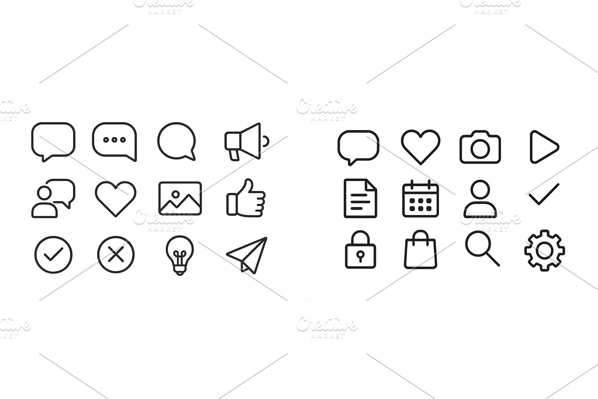 Collection of simple line icons, a Technology Illustration by ZinetroN