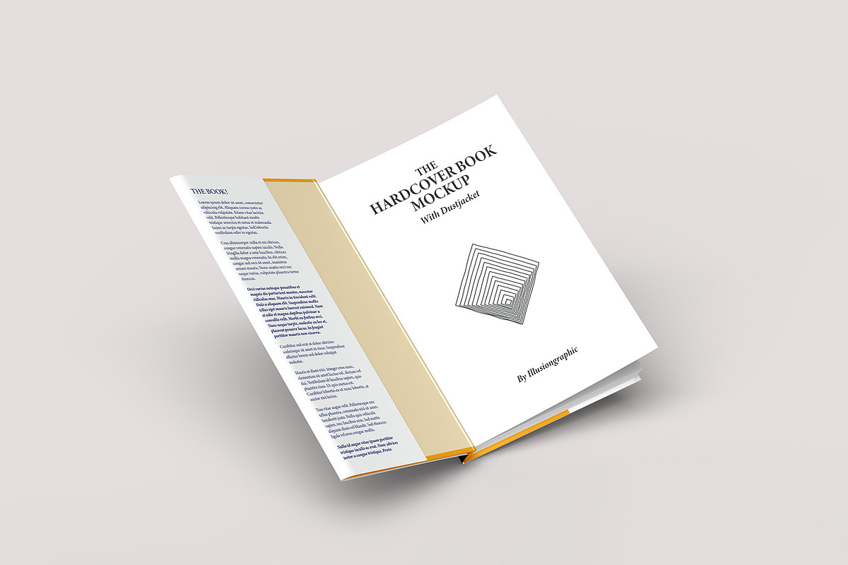 Hardcover Book w/ Dustjacket Mockup, a Books & Magazine Mockup by Illusiongraphic (Photo 7 of 20)