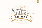 Outline Animal Badges, a Branding & Logo Template by blauananas (Thumbnail 1 of 8)