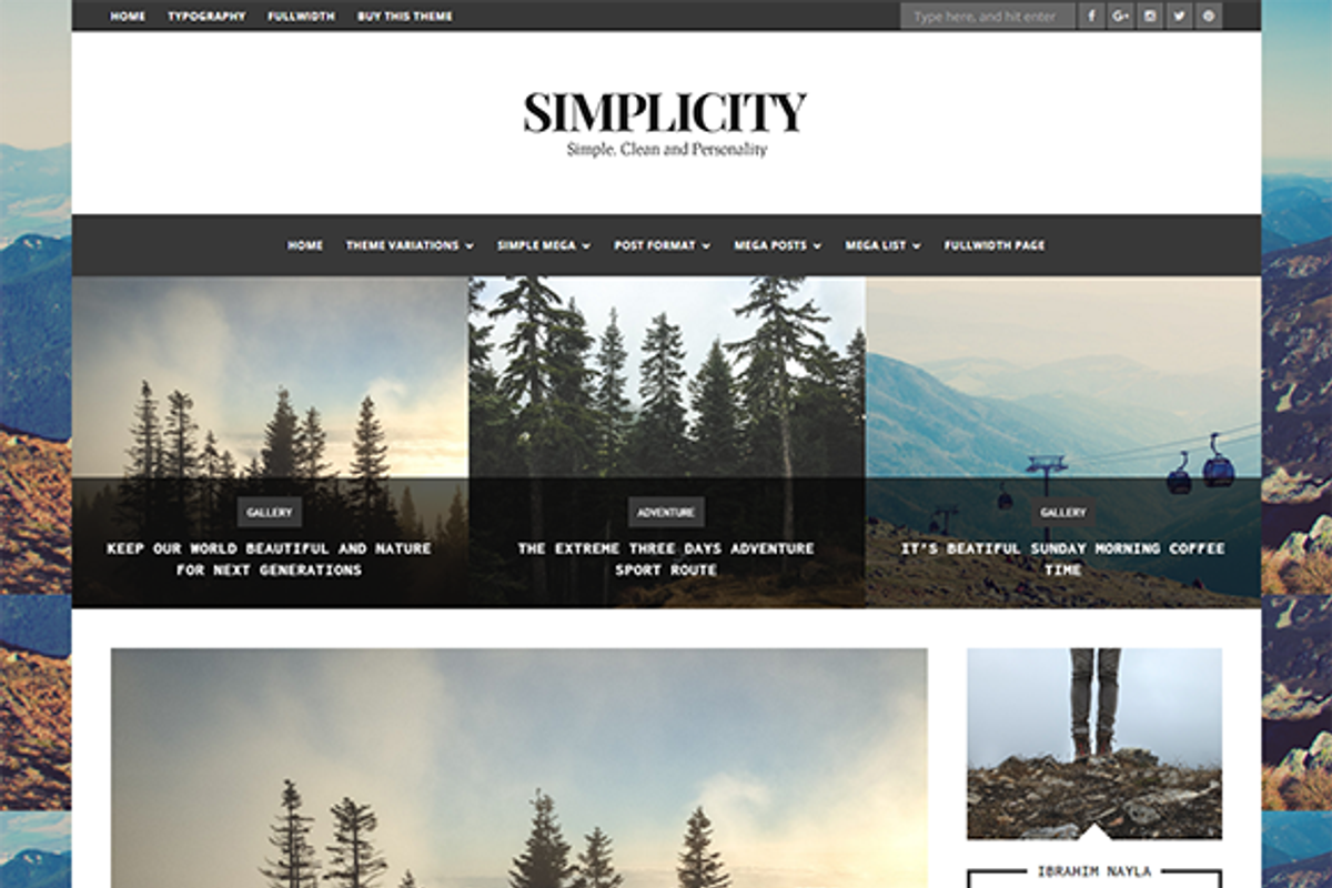 Simplicity - Clean Blog WP Theme, a WordPress Template by inditheme (Photo 3 of 4)