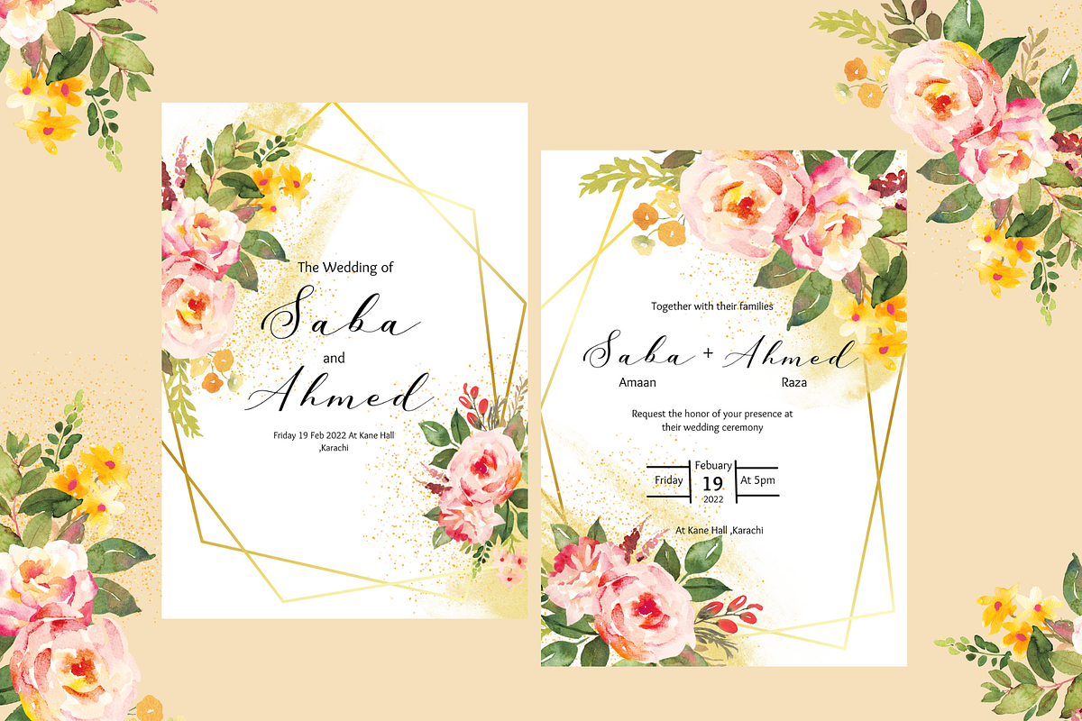 Elegant Flowers Wedding Invitation, an Invitation Template by Weddinginvitation by Fati (Photo 2 of 3)