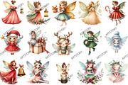 Christmas Cute Fairy Clipart, an Illustration by designcity5 (Thumbnail 2 of 5)