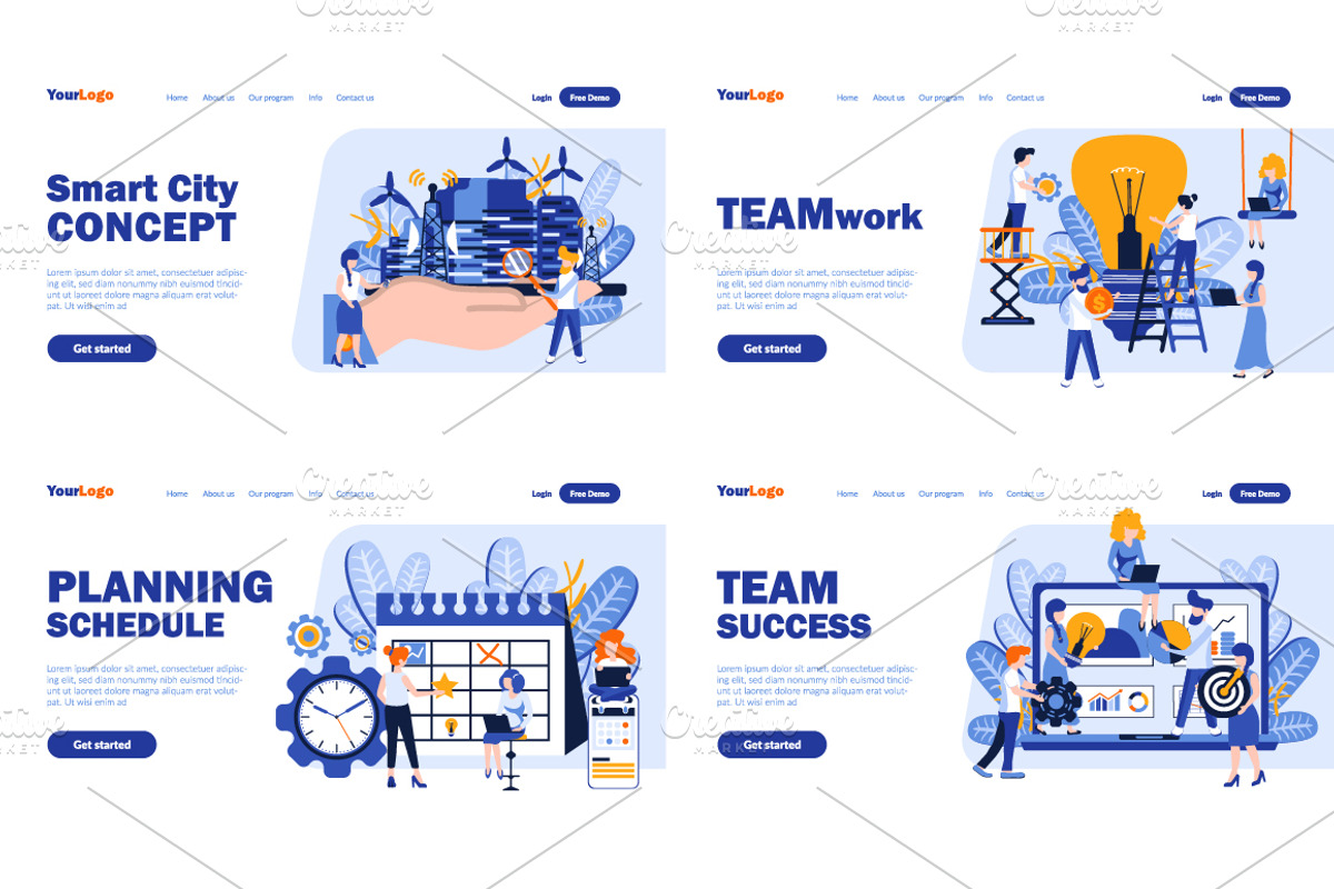 Flat Design Landing Page, a Finance Illustration by alexdndz (Photo 3 of 11)