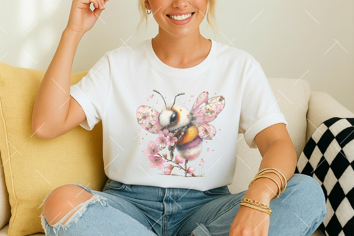 Whimsical Spring Bee Clipart Bundle, an Illustration by OK Design (Photo 5 of 6)