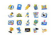 20 School and Education 3D Icon Set, an Object 3D Model by Bilicube Studio (Thumbnail 5 of 6)