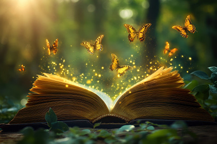 A mystical book of elves opens, a Photo by Pavel_design