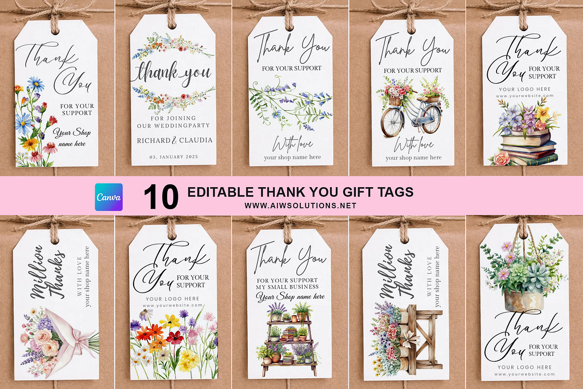 Thank You Gift Tag Bundle, a Card Template by AIW SOLUTIONS (Photo 1 of 9)