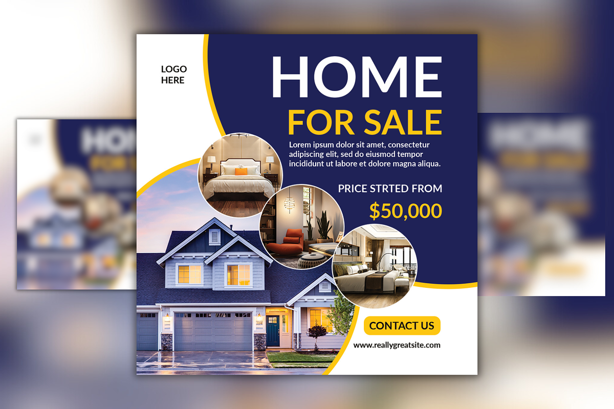 Real Estate House Sale Poster, a Social Media Template by Mr. Temp Studio (Photo 1 of 2)