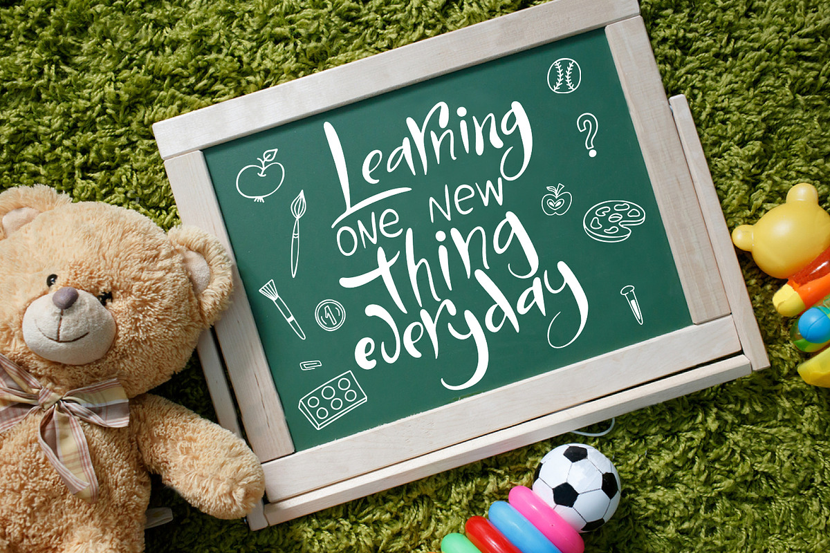 School days-clipart+lettering, an Education Illustration by Astarte_design (Photo 2 of 11)