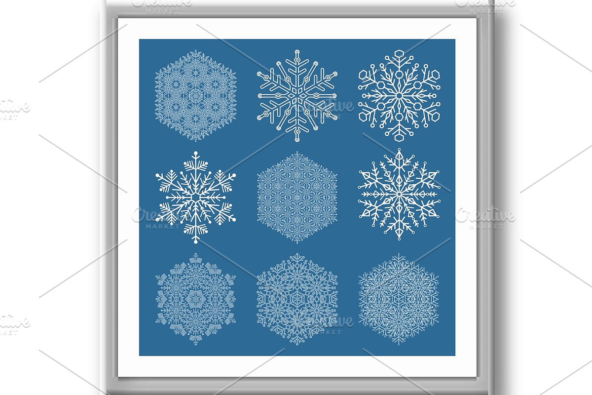 Set of Vector Snowflakes, a Decorative Illustration by FineArtStudio (Photo 3 of 3)