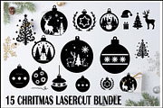 Christmas Laser Cut Ornament Bundle, a Graphic by Designer_Momina (Thumbnail 1 of 14)