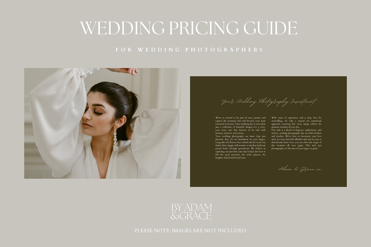 Wedding Photography Pricing Guide, a Marketing Template by Adam and Grace (Photo 2 of 23)