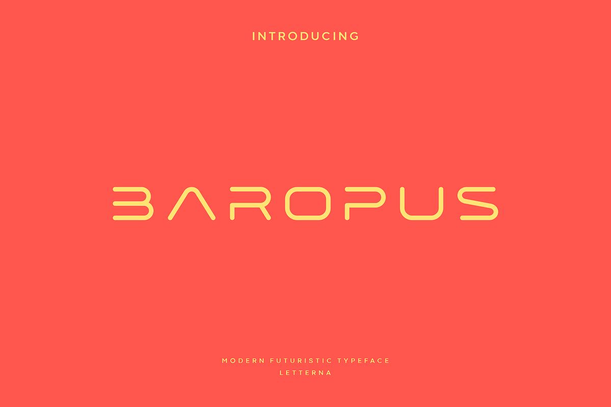 Baropus - Modern Futuristic Typeface, a Font by Letterna (Photo 1 of 4)
