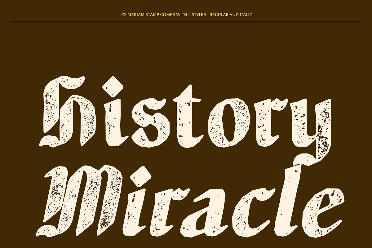 CS Meriam Stamp, a Blackletter Font by Craft Supply Co. (Photo 3 of 8)