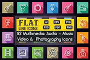 Media - Audio, Video & Photo Icons, a Solid Icon by FlatLineIcons (Thumbnail 1 of 5)