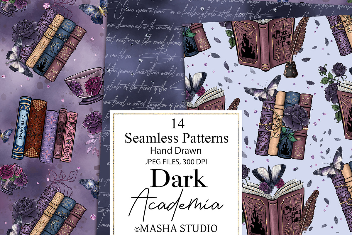 Dark Academia Seamless Paper Pack, a Pattern Graphic by Masha  Studio (Photo 4 of 8)