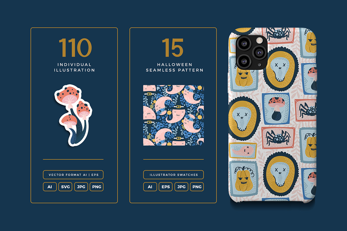 Halloween Pattern & Illustration, a Pattern Graphic by KetteCreate (Photo 2 of 10)