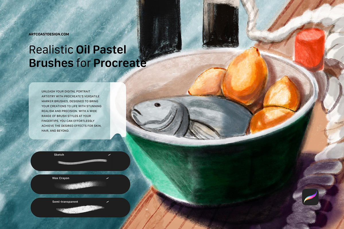 Oil Pastel Procreate Brushes, a Brush Add-On by Spasibenko Art (Photo 4 of 11)