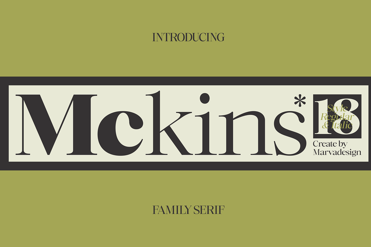 Mckins - Family Serif Font, a Serif Font by Marvadesign (Photo 1 of 9)