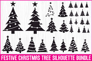 Cozy Holiday Tree Silhouette Designs, an Illustration by Gaye Art (Thumbnail 1 of 21)