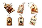 Vintage Wooden Autumn Tags Clipart, an Illustration by Daily.Designs (Thumbnail 4 of 5)